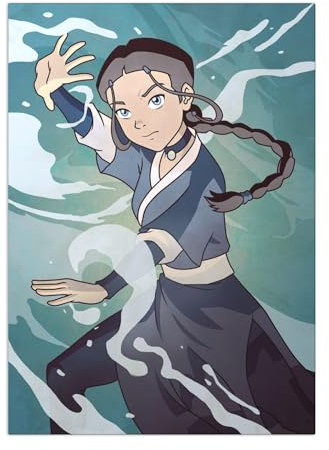 Displate Offiziell Avatar The Last Airbender MetallPoster Magnetische Befestigung Inklusive Lizenziert Bilder Hochwertiges Poster Character Elements - Katara Elements 67.5 cm x 48 cm