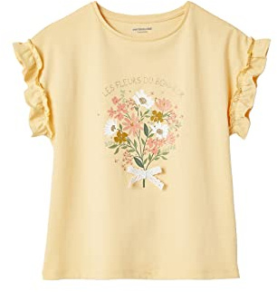 Vertbaudet Mädchen T-Shirt mit Volantärmeln hellgelb 140