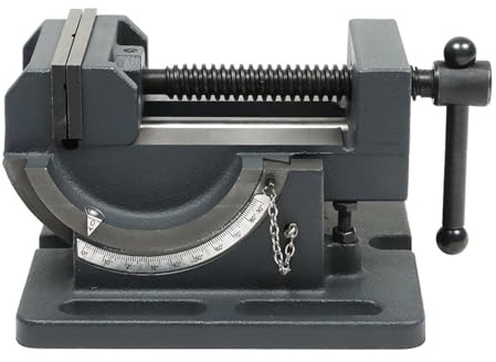 findmall 7,6 cm Winkelbohrmaschine Schraubstock 0-90 Grad Neigungswinkel Schraubstock Eisen Wiege Stil Winkel Schraubstock Fit für Bohrmaschine