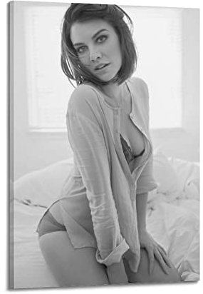 NOGRAX Schauspielerin Star Lauren Cohan Poster Bild Druck Leinwand Gemälde Schlafzimmer Ästhetik 60 x 90 cm Rahmen Stil