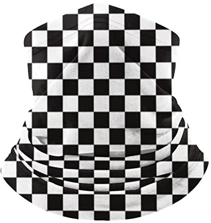 ENPAP Polaina de cuello de rejilla a cuadros, cubierta suave para la cara, tubo calentador de cuello, máscara de media cara, bufanda, pasamontañas para deportes al aire libre