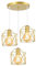 iDEGU 3-flammig Hängelampe Vintage Lampe im Industrie Design Sechseckiger Käfig-Lampenschirm aus Metall E27 Deckenleuchte Retro Pendelleuchte für Esszimmer, Schlafzimmer, Flur (Rondell, Gold)