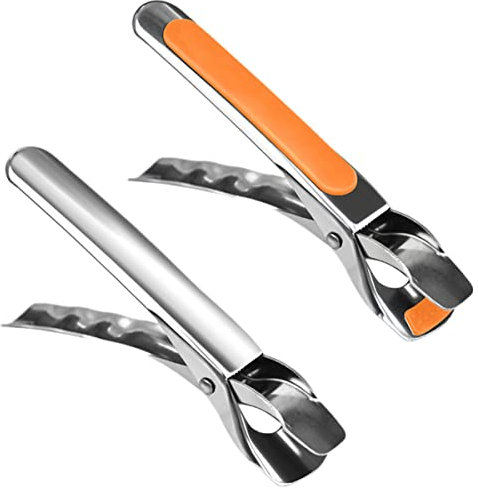 BESTonZON 2 Piezas Pinza De Silicona Anti-quemaduras Elevador De Platos Calientes Pinza Para Platos Pinza De Placa Caliente Clips De Agarre De Placa Forma De Plato Acero Inoxidable Ensalada