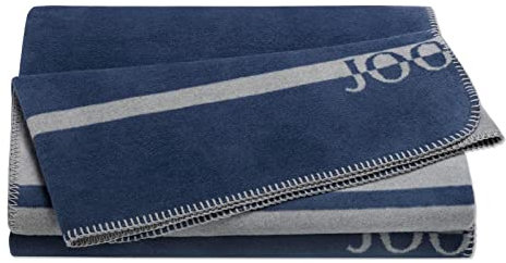 Joop! Wohndecke Logo Stripes Navy, 150x200 cm