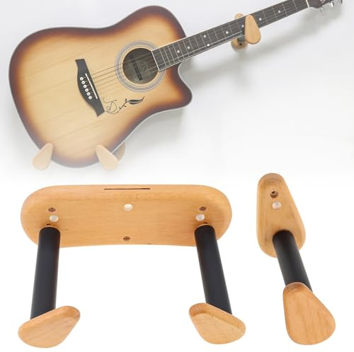 MuzcYM Gitarrenaufhänger Wandhalterung, Holz Gitarrenaufhänger, massives Buchenholz, geteilter Typ, Gitarren-Aufhänger, Haken, Wandhalterung, Gitarrenhalter, Halterung für Gitarre/Bass/Ukulele/Violine