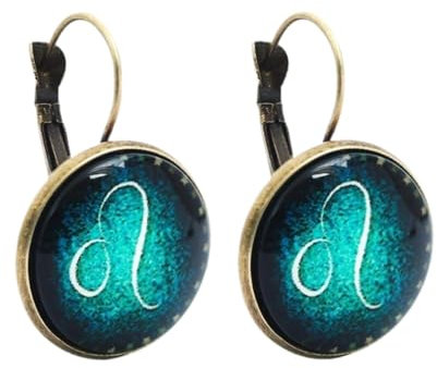 Leo-Creolen, Scheibe, Piercing-Ohrring – 12 Sternbild-Ohrring, Himmlischer Astrologie-Ohrring, Schmuck, Creolen, Damen-Party-Schmuck, Geschenke, Geburtstagsgeschenke, Einheitsgröße