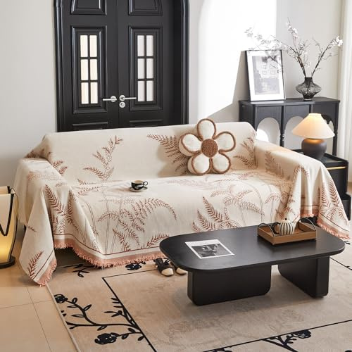 VanderHOME Sofa überwurfdecke, Überwurf aus Chenille, für Vier Jahreszeiten, Mehrzweck-Tagesdecke, Sofadecke, Überwurf, Sofaüberwurf 180 * 130cm-Orange