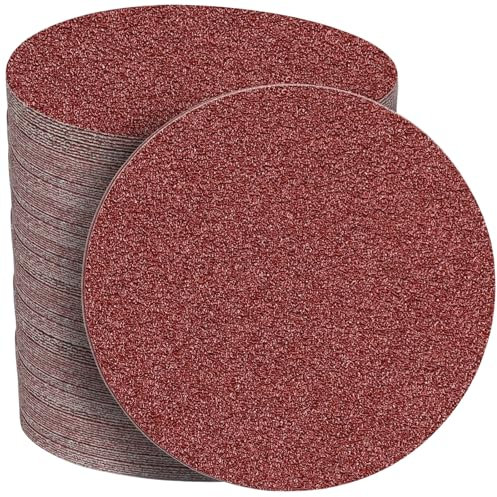 STEBRUAM 40pcs 150mm Sanding Discs,40 Grit No Holes Hook and Loop Backing Pads for 6 inch Random Orbital Sander Pads All Oscillating Tools