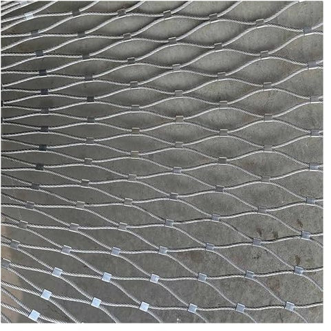 DTVEW 304 Edelstahl-Seilnetz, Flexibles Seil-Geländer-Netz, 10cm/2mm Gartenbegrenzung Fallschutzzaun, Zaun Gegen Diebstahl(1x10m)