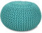 Amago home Sitzpouf Strickhocker Pouf Ø45 H30cm Bodenkissen Indoor Baumwolle nachhaltig recycelt Farbe Mint