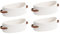 DIMJ Cotton Rope Storage Baskets - 4 Pack Rectangle Woven Shelf Basket with Leather Handle Decorative Bathroom Organiser Bin for Storing Toiletries, Towel, Books, Toys (White)