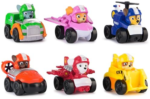 Paw Patrol: Air Rescue 6-teiliges Pup Squad Racers Spielzeugautos Geschenkset mit Chase, Marshall, Skye, Rubble, Rocky & Zuma, Kinderspielzeug für Jungen und Mädchen ab 3 Jahren