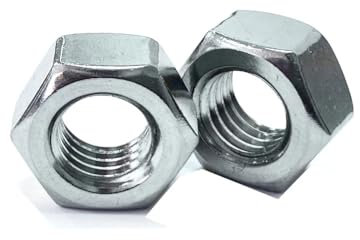 10x 1/2 Hexagon UNF Nuts Steel Zinc Plated, Hexagon Full Nuts UNF Steel Hex Nuts for Imperial Bolts, Screws, and Fasteners, for DIY & Industrial Use