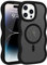 Pepmune Magnetic for iPhone 14 Pro Max Case [Compatible with Magsafe] Translucent Matte Cute Curly Wave Frame Phone Case,Soft TPU Bumper Slim Fit Shockproof Protective Cover for Men Women-Black