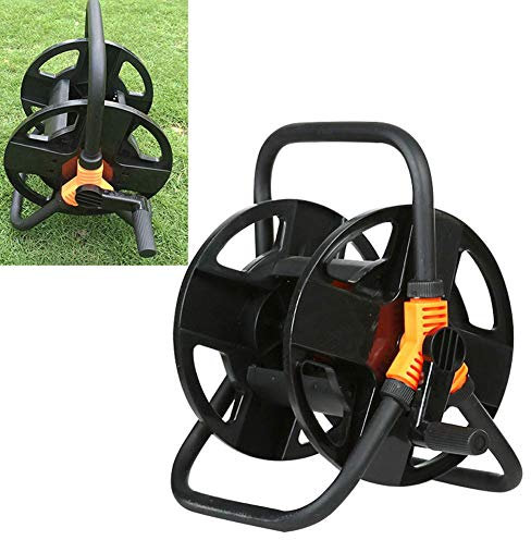 FYZLOIPU Tragbarer Gartenschlauchaufroller, Wasserrohr-Aufbewahrungswagen, Rohrwickelwerkzeugständer, freistehend für Terrasse, Deck, Hof, Auffahrt