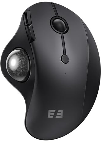 seenda Wireless Trackball Mouse, Ergonomic Mouse Bluetooth - Rollerball Mouse Rechargeable, Multi Devices Connection Thumb Control Mouse Compatible for Mac/Android/Windows Computers - Black