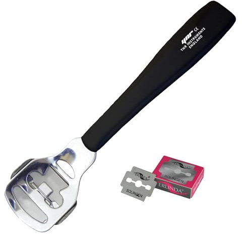 YNR Callus Remover for Feet - Foot File Corn & Callus Remover, Pedicure Tool Includes 10 Replacement Heads, Heel Scrubber & Scraper, Corn Remover for Feet | (Black)