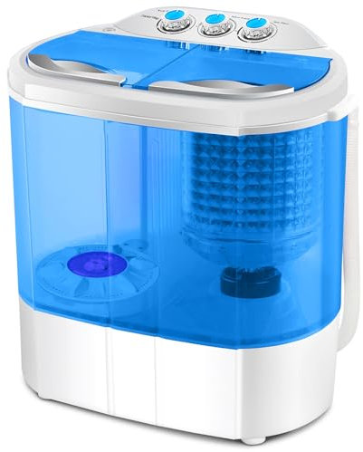 Display4top Electric Mini Portable Compact 3.6KG Capacity Washer Washing Machine Spin Dryer Laundry(Blue)