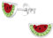 Monkimau Wassermelone Kinder Ohrringe | mit Kristallen 925 Silber | Mädchen Ohrstecker Schmuck | Hypoallergen & Nickelfrei | Kinderohrringe Geschenkidee