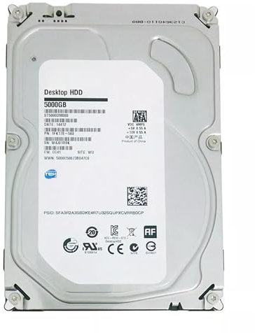 SIMPLETEK - HDD 3.5 SATA Desktop da 5TB | Cache 128MB 5900RPM | Disco Rigido per Server, NAS, DVR e PC (ST5000DM000) (Ricondizionato)