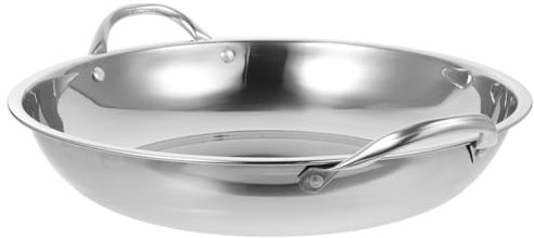 Toddmomy Edelstahl Kochtopf Mit Doppelten Grifflöchern Großer Nudeltopf Wok Aus Edelstahl Für Gasherde Und Elektroherden Hitzebeständig Und Sicher