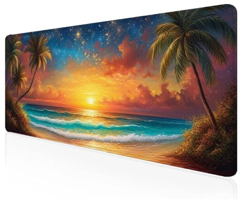 Couleur Tapis de Souris Paysage Tapis Souris XXL 1000x500x3mm,Mousepad à Bords Cousus,Lavable Desk Mat Antidérapant pour PC Bureau et Gaming Accessoire,Vitesse et la Précision Améliorées F-11