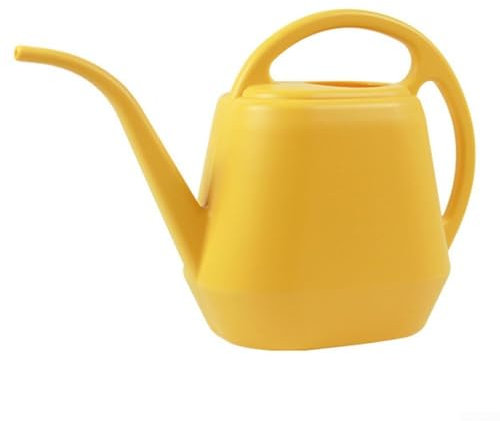 Annaffiatoio da giardino con beccuccio lungo, capacità 2 l, in plastica, per la cura delle piante, per interni ed esterni, giardino, balcone, aiuole, annaffiatoio in plastica (giallo)