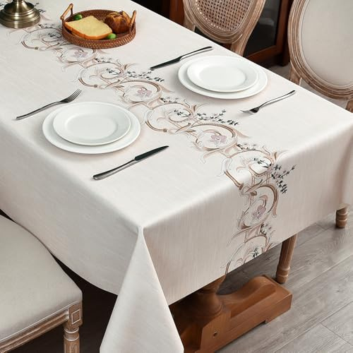 Plenmor Garten Tischdecke Outdoor Wetterfest 137x137cm Wachstuchtischdecke | Abwischbare Tischdecke Plastik Ttischdecke Wetterfest für Küche, Garten, Party, Outdoor