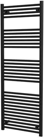 Schulte Sonora Design-Heizkörper 160 x 60 cm Mattschwarz, 836 Watt, Pulverbeschichteter Stahl-Heizkörper für Zentralheizung, Moderner Bad- & Wohnraumheizkörper mit Wandhalterung