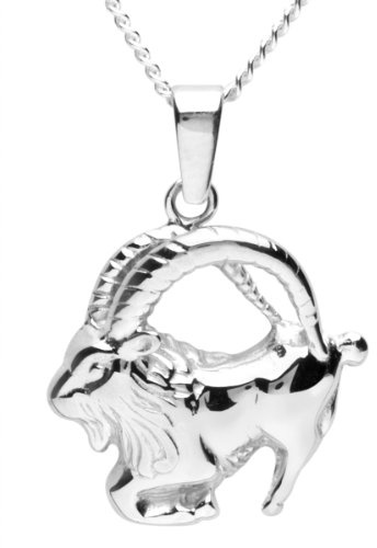 InCollections Unisex-Anhänger 925/000 Sterlingsilber inklusive Panzerkette Tierkreiszeichen 42 cm Steinbock