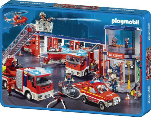 Schmidt Spiele 55581 - Playmobil, Feuerwehr, 100 Teile Puzzle, in Metalldose