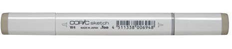 COPIC Sketch Marker Typ W - 4, warm gray No. 4, professioneller Pinselmarker, mit einer Super-Brush-Spitze und einer Medium-Broad-Spitze