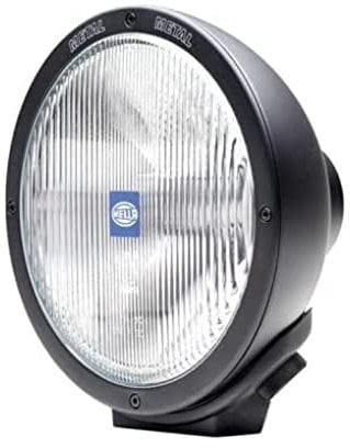 HELLA 1F8 007 560-101 Halogen-Fernscheinwerfer - Rallye 4000 Metal - 12V - rund - geschraubt - Flutlicht-Streuscheibe - Lichtscheibenfarbe: glasklar - Kabel: 400mm - links/rechts