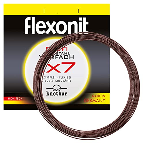 Flexonit Unisex – Erwachsene 10C4050801029652C10 Stahlvorfach Angeln Meterware-1x7 20m 0,24mm 5,3kg, Bunt, Normal