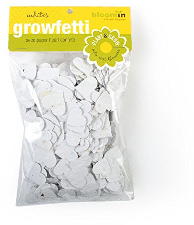 Bloomin Samenpapier Growfetti – Herzformen (weiß)