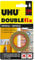 UHU Doublefix Universel - Ruban adhésif double face, ultra fort, résistance à 120 Kg, blanc, rouleau de 1,50 M X 19 mm