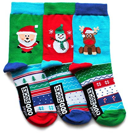 trendaffe Snow Oddsocks Socken in 30,5-38,5 im 3er Set - Weihnachten Oddsocks Strumpf