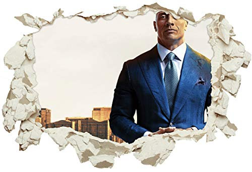 Unified Distribution Ballers - Dwayne 'The Rock' Johnson - Wandtattoo mit 3D Effekt, Aufkleber für Wände und Türen Größe: 92x61 cm, Stil: Durchbruch