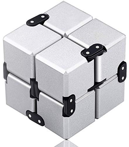 Funxim Infinity Cube, Unendlicher Würfel Spielzeug, Magic Unendlicher Flip Würfel Dekompression Spielzeug, Tötungs Zeit Zappeln Spielwaren Stressabbau Würfel (Silber)