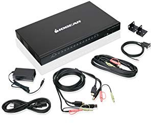 iogear GCS1816H KM, Keyboard and Mouse Switch Rack Mounting Black – KVM Switches (USB, USB, HDMI, 3.5 mm Headset, HDMI, USB A, USB Type-A, Full HD)