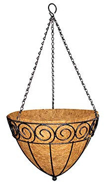 Garden Pride Scrolled Cone Shaped Hanging Basket - Complete with Coco Liner and ready to plant - Available in two sizes (12 Basket)