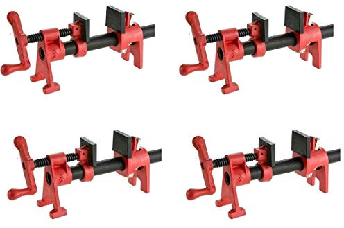 Bessey BPC-H34 3/4-Inch H Style Pipe Clamp, red (Pack of 4)