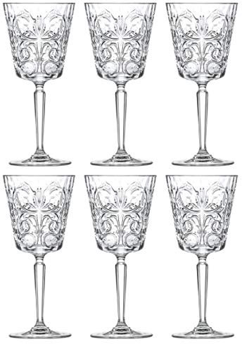 Barski Kelch – Rotweinglas – Wasserglas – Stielgläser – Set mit 6 Kelchen – Glaskristall – 325 ml – Tattoo-Design – schönes Design, hergestellt in Europa