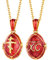 U7 Damen Locket Freundschaftskette Halskette Russische Orthodoxe Kreuz Oval Medaillons Anhänger Andenken Katte Schmuck Medaillon Mode Geschenk Halskette Valentinstag für Männer Frauen 08 Rot