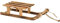 Deko Schlitten aus Holz geflammt - Weihnachtsdekoration Winterdekoration (braun) (31 cm)