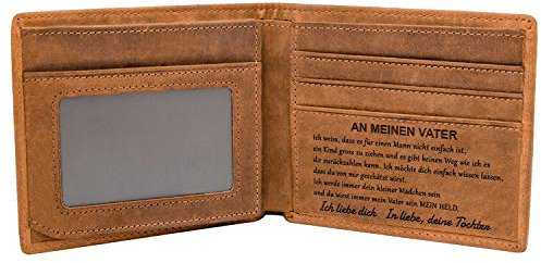 Kenon Custom RFID Blocking Bifold Stilvolle Brieftasche für Männer Personalisierte schlanke Kreditkartenhalter Handgemachte Valentinstag (Papa von Tochter)