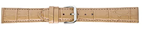 Eichmüller Uhrenarmband Lederband Kalbsleder Alligator-/Krokoprägung 12/14/16/18/20/22 mm (Beige, 20 mm)