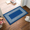 B&B Door Mat Non-Slip Washable Dirt Trapper Floor mat having Indoor Outdoor Utility, Kitchen and large yoga Anti Slip Mats | 50 x 80 cm - Greeky Rug - Blue & Cream