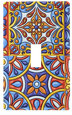 Messicano Talavera Piastrella di ceramica Duplex Prese Luce Interruttore Copertura Decorativo Piastra Parete per Interruttore Casa 11,5x7 cm Ceramica Italiana Piastrella di Ceramica