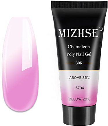 MIZHSE Poly Nagel Gel Hell Builder für Nagelverlängerung 30ml - Soak Off UV LED Extension Gel für DIY Salon Kunst Nägel